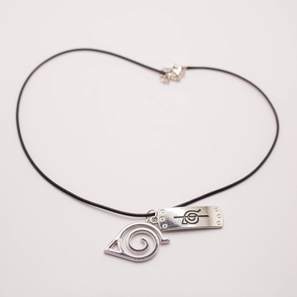 Naruto Shippuden Hidden Leaf Headband & Ninja Village Symbol Necklace (New) - Picture 2 of 3